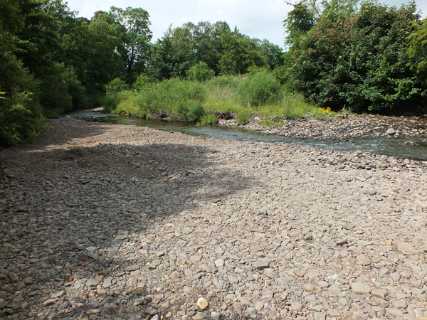 The gravel extraction site after it was 'restored' 4 weeks ago. Before bailiffs intervened, the entire river was left flowing through mounds of gravel.