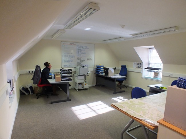The upstairs office where Gillian and Stuart are based. There's space for more seasonal staff and meetings if required.