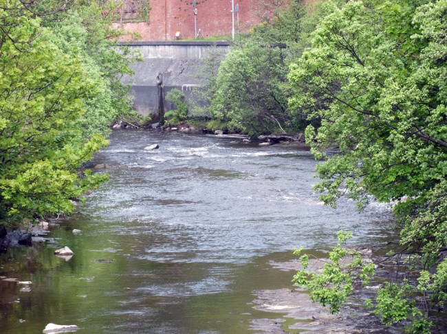 The tailrace at the lower end of the 800m depleted stretch of the river