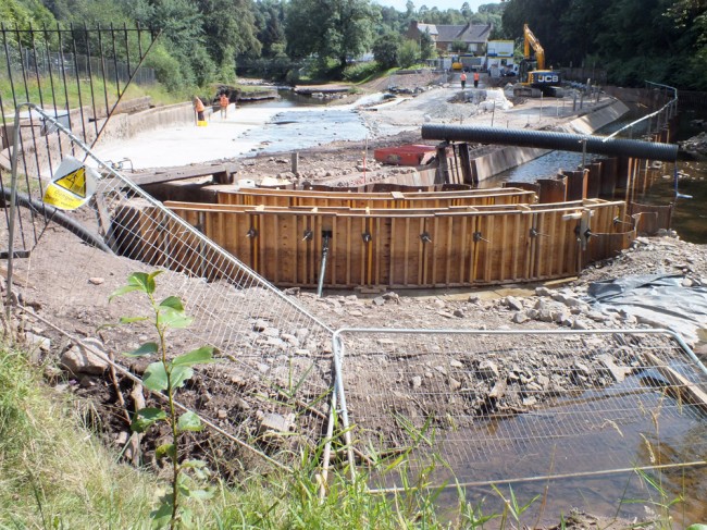 Another view of the fish pass extension