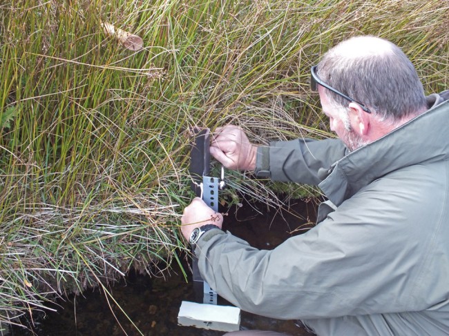 Installing the temperature data logger on the Glenmuir 
