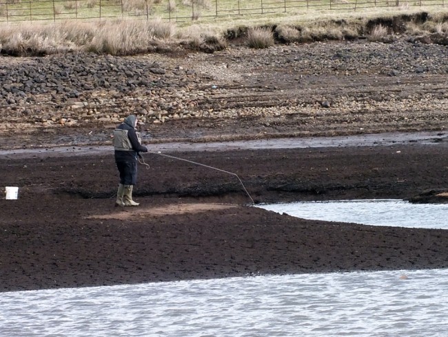 Gordon trying to catch samples at the inlet burn