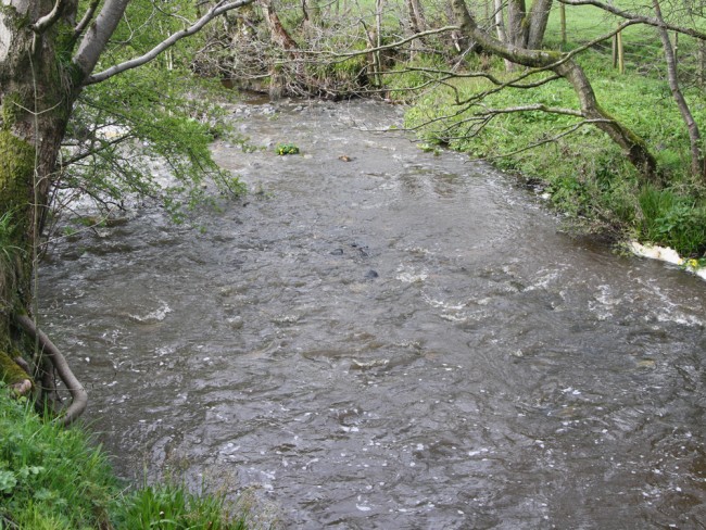 The Glaisnock downstream in Caponacre Industrial Estate